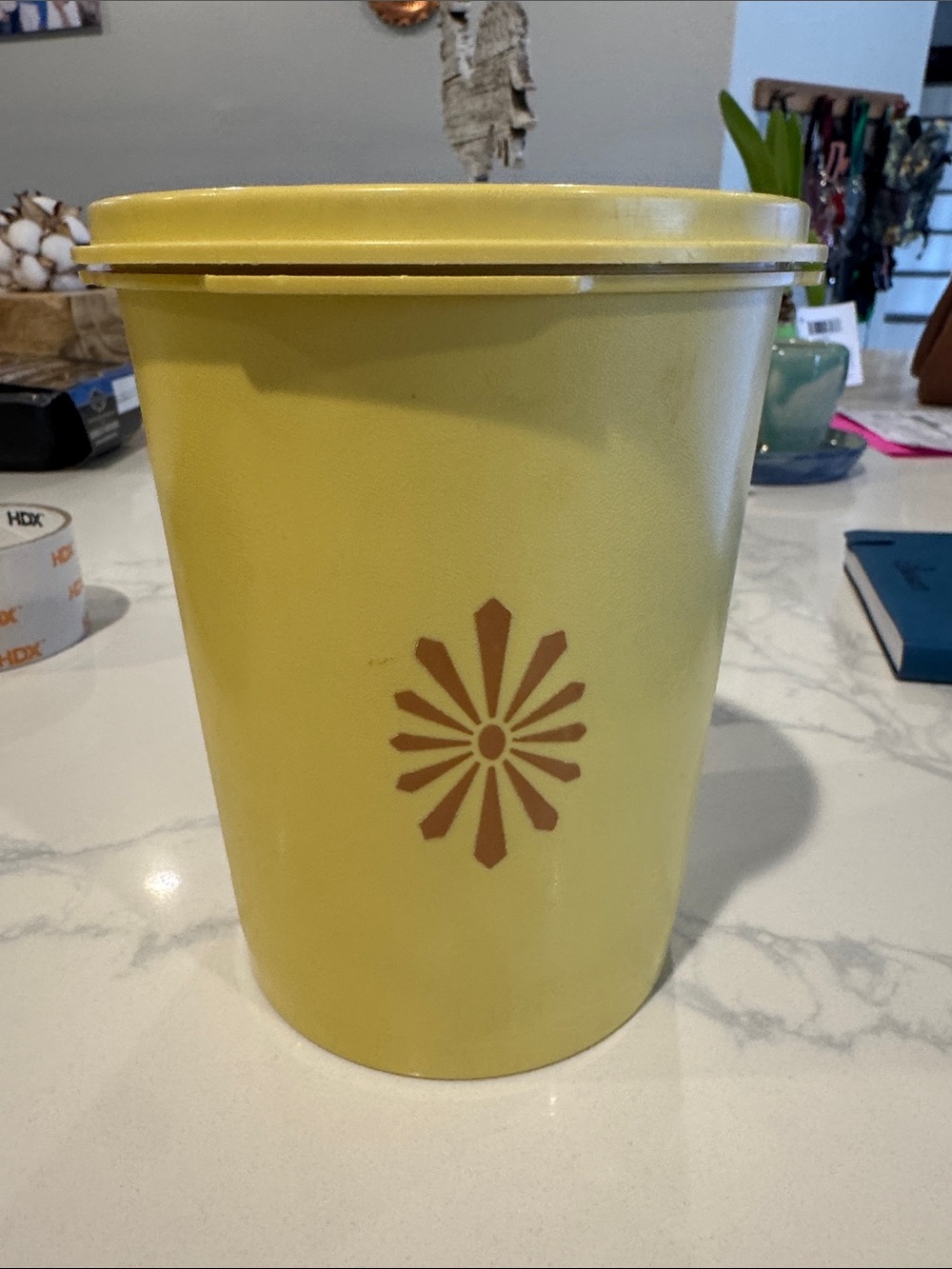 Tupperware Yellow Round Lid Container